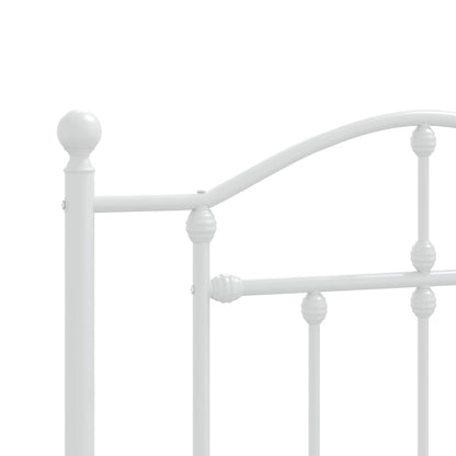 Bedframe Met Hoofd- En Voeteneinde Metaal 90 x 190 cm Wit met hoofdbord & voetbord