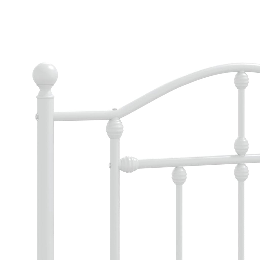 Bedframe Met Hoofd- En Voeteneinde Metaal 90 x 190 cm Wit met hoofdbord & voetbord