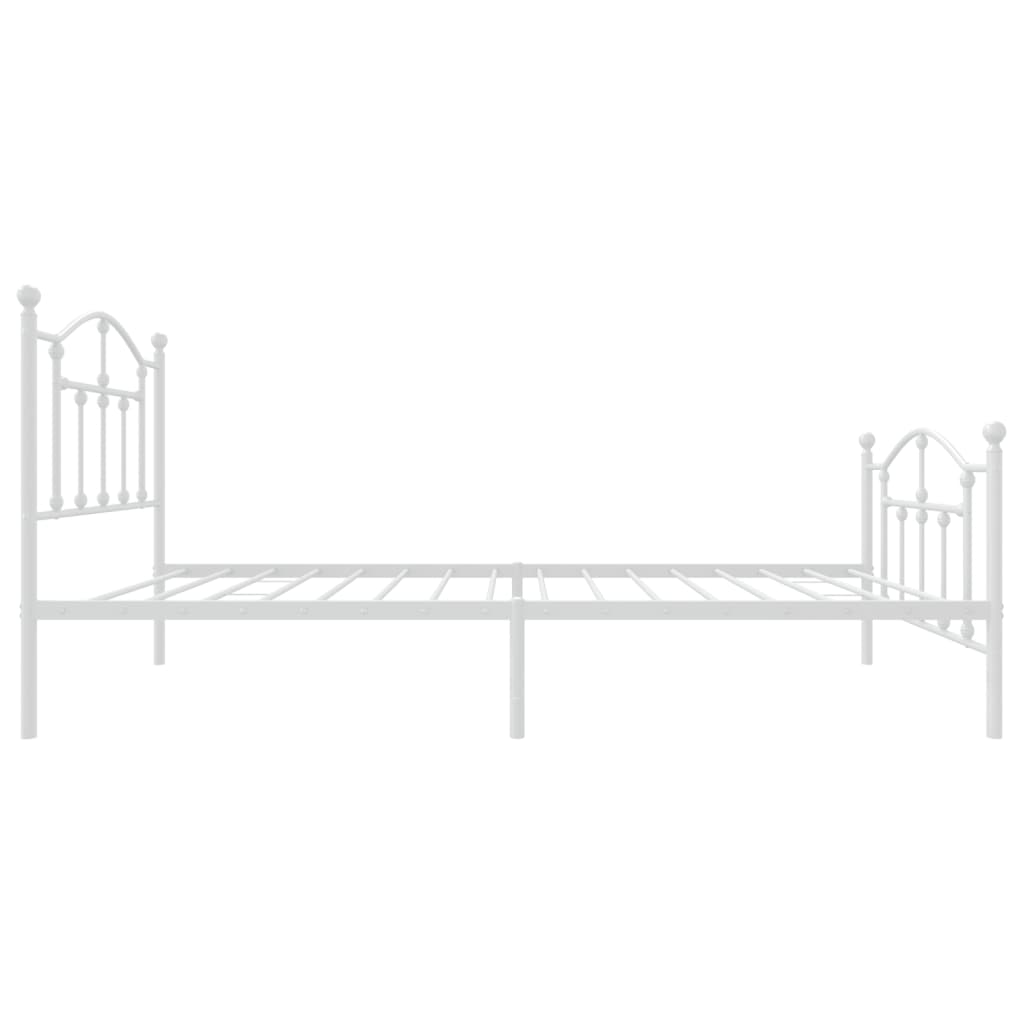 Bedframe Met Hoofd- En Voeteneinde Metaal 90 x 200 cm Wit met hoofdbord & voetbord