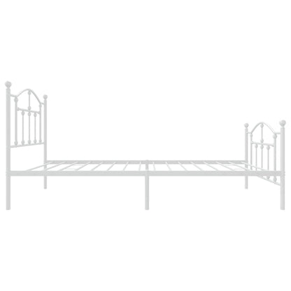 Bedframe Met Hoofd- En Voeteneinde Metaal 90 x 200 cm Wit met hoofdbord & voetbord