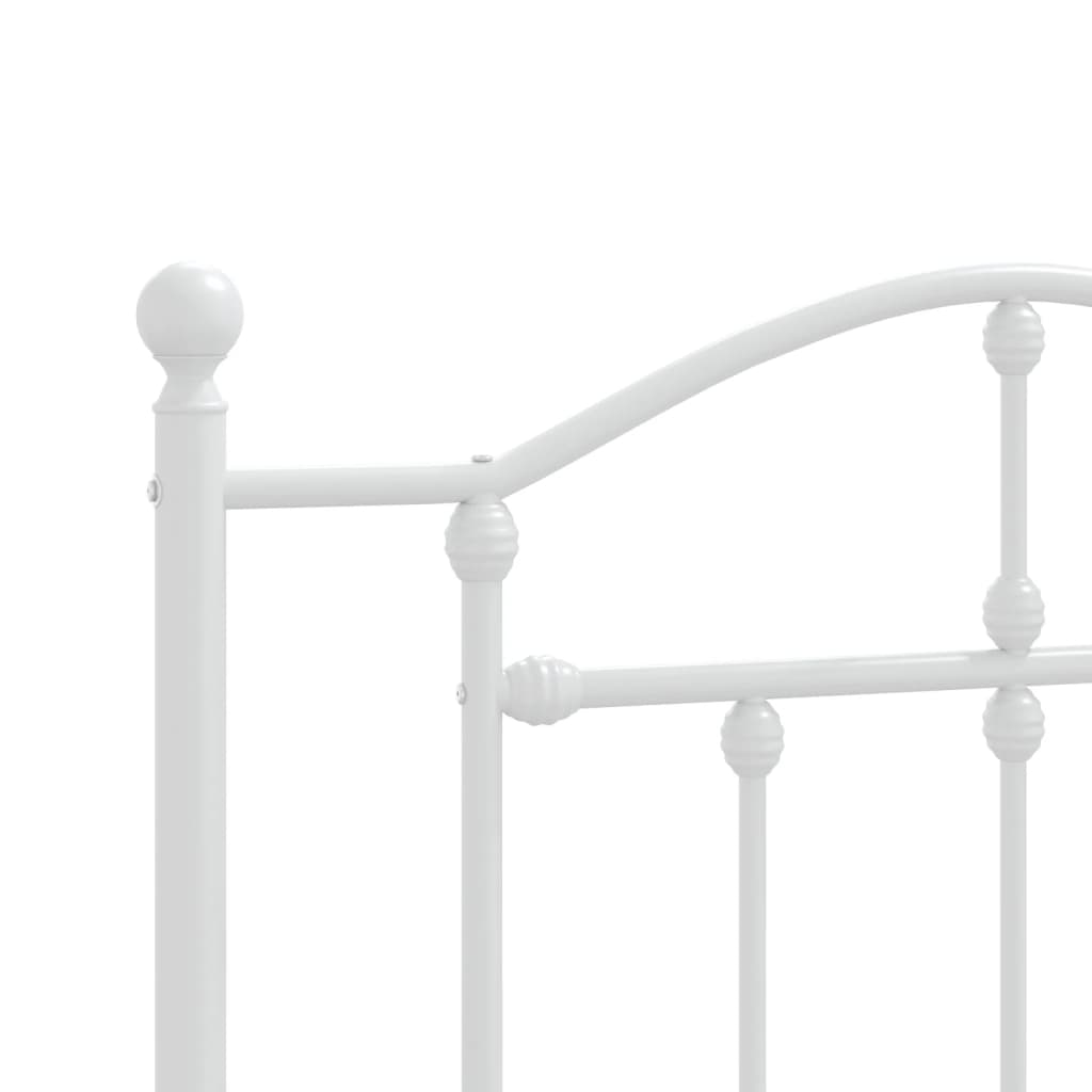 Bedframe Met Hoofd- En Voeteneinde Metaal 90 x 200 cm Wit met hoofdbord & voetbord