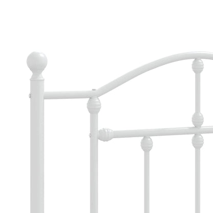 Bedframe Met Hoofd- En Voeteneinde Metaal 90 x 200 cm Wit met hoofdbord & voetbord