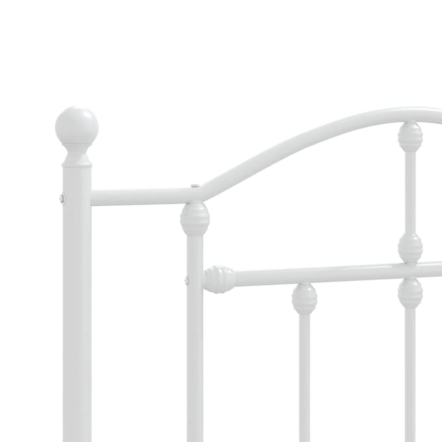Bedframe Met Hoofd- En Voeteneinde Metaal 90 x 200 cm Wit met hoofdbord & voetbord