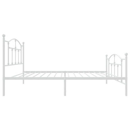 Bedframe Met Hoofd- En Voeteneinde Metaal 100 x 190 cm Wit met hoofdbord & voetbord