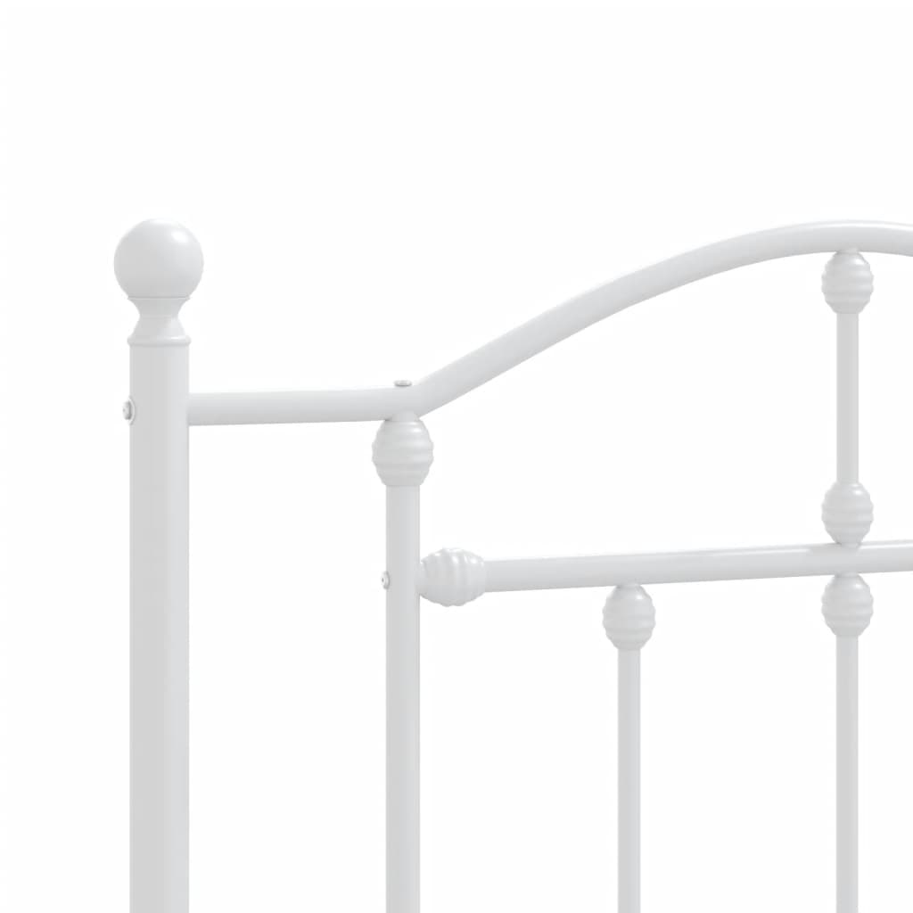 Bedframe Met Hoofd- En Voeteneinde Metaal 100 x 200 cm Wit met hoofdbord & voetbord