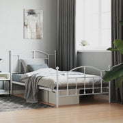 Bedframe metaal wit 107x203 cm