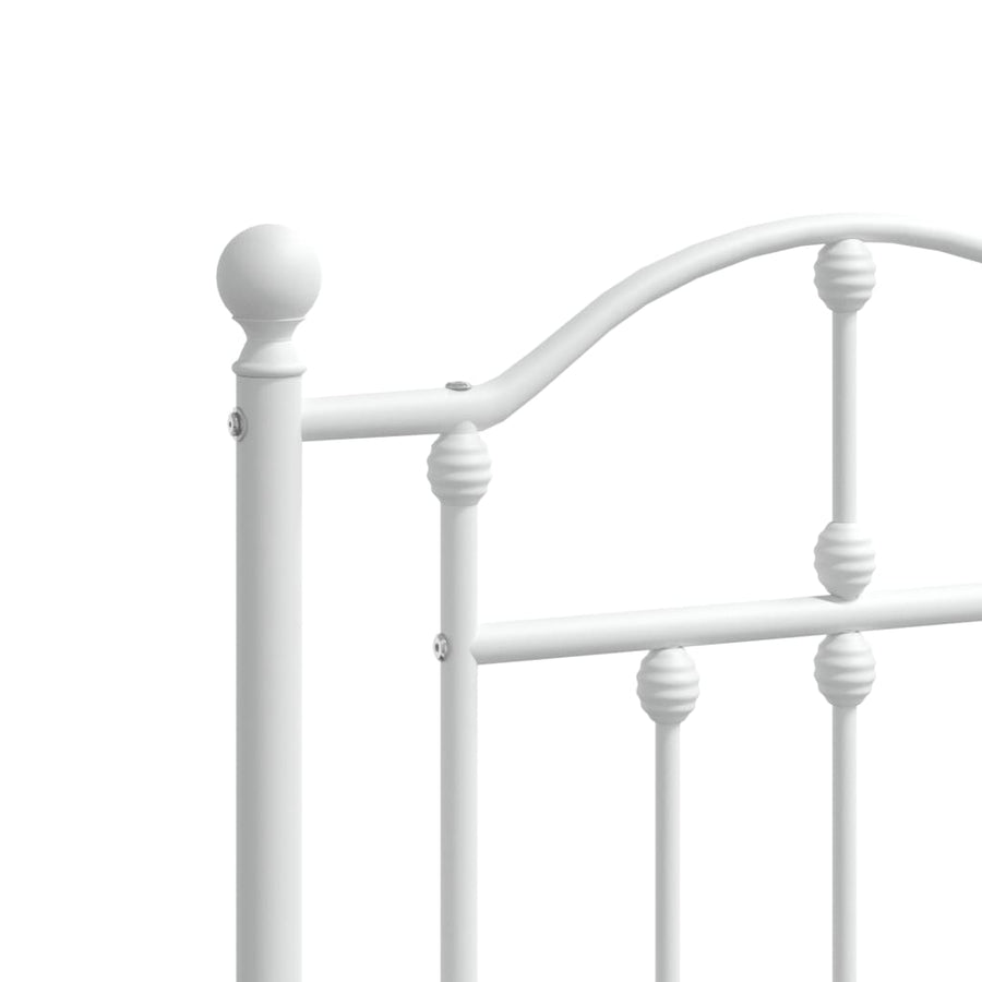 Bedframe Met Hoofd- En Voeteneinde Metaal 140 x 200 cm Wit met hoofdbord & voetbord