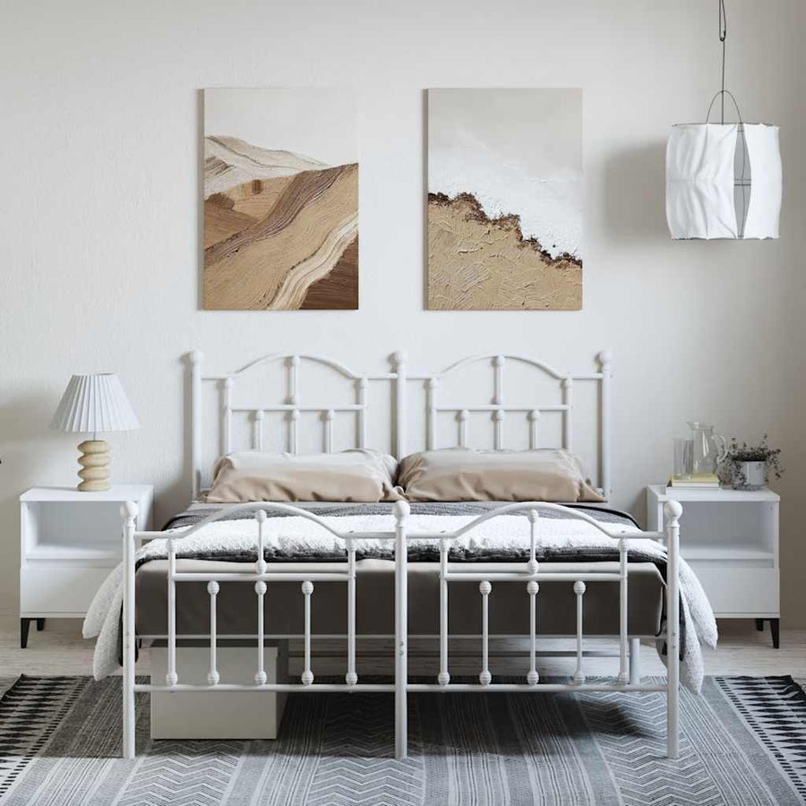 Bedframe Met Hoofd- En Voeteneinde Metaal 150 x 200 cm