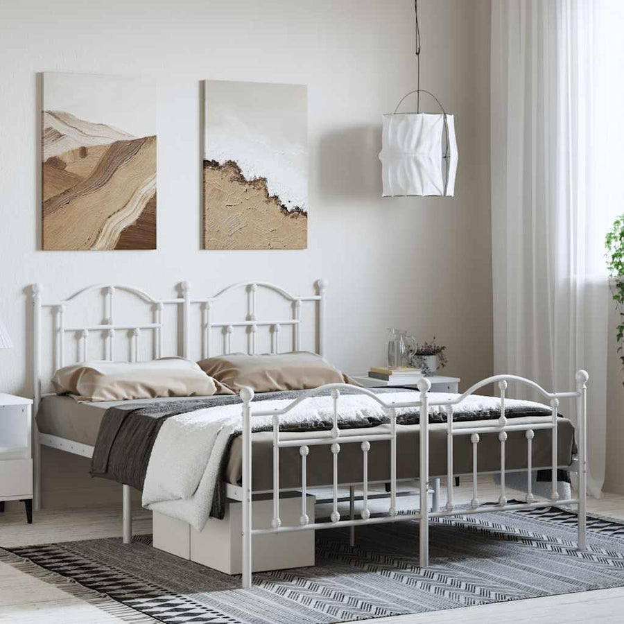 Bedframe Met Hoofd- En Voeteneinde Metaal 150 x 200 cm