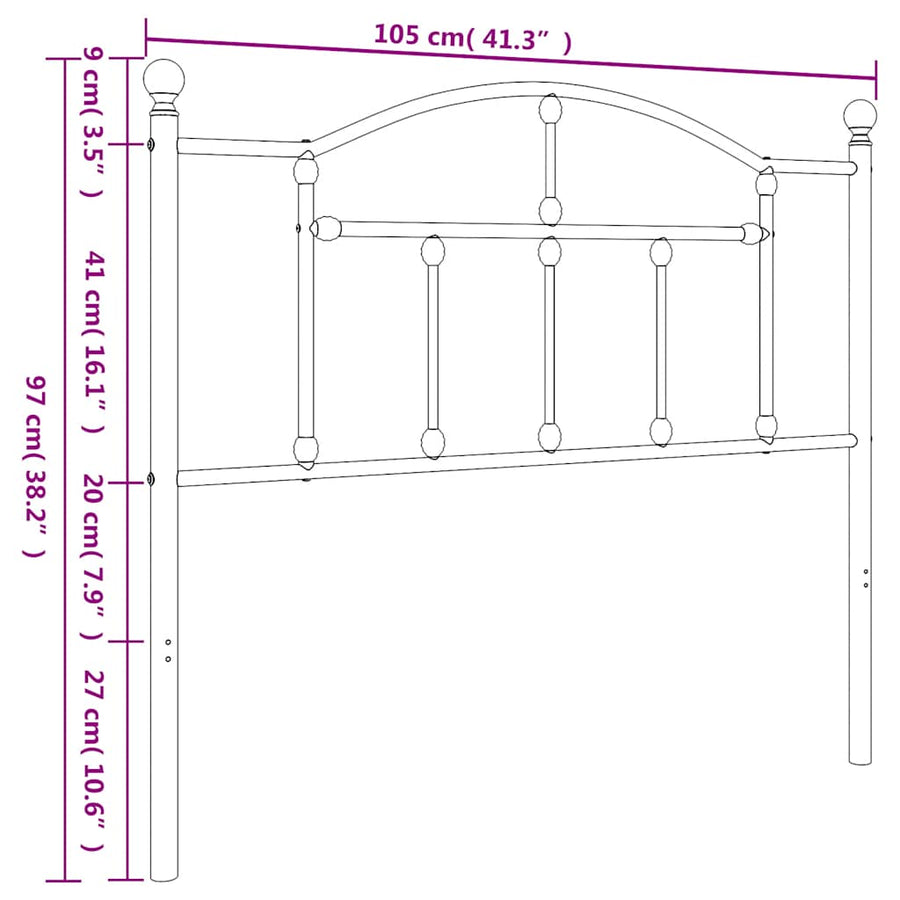 Vervangend Hoofdbord Metaal 100 cm
