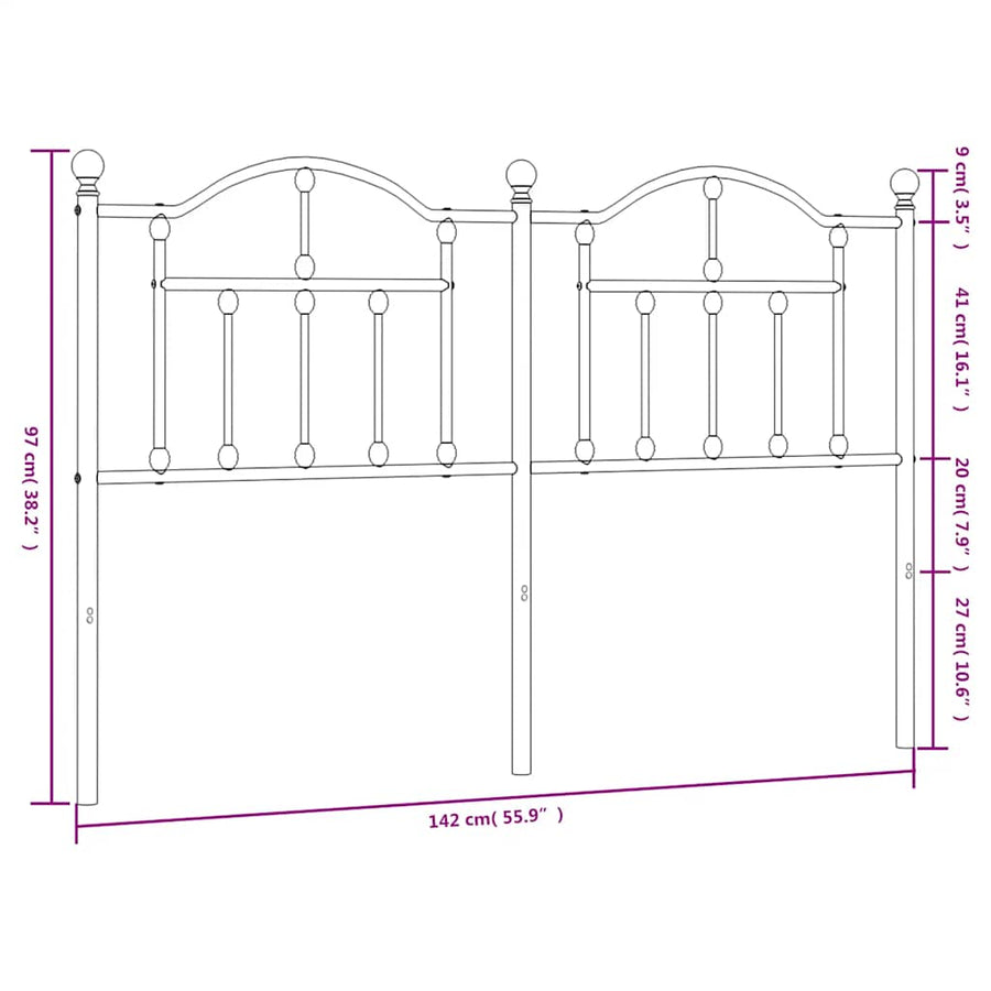 Hoofdbord Metaal 135 cm