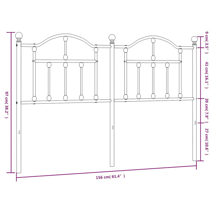 Hoofdbord Metaal 150 cm