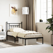 Bedframe metaal zwart 80x200 cm met hoofdbord