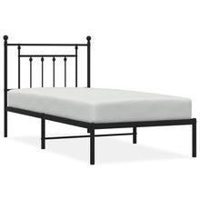 Bedframe Metaal 90 x 190 cm Zwart met hoofdbord