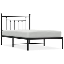 Bedframe Metaal 100 x 190 cm Zwart met hoofdbord