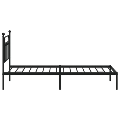 Bedframe Metaal 100 x 190 cm Zwart met hoofdbord