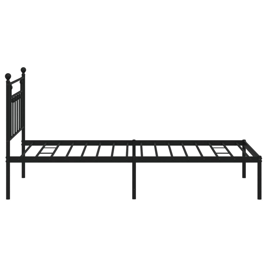 Bedframe Metaal 107 x 203 cm Zwart met hoofdbord