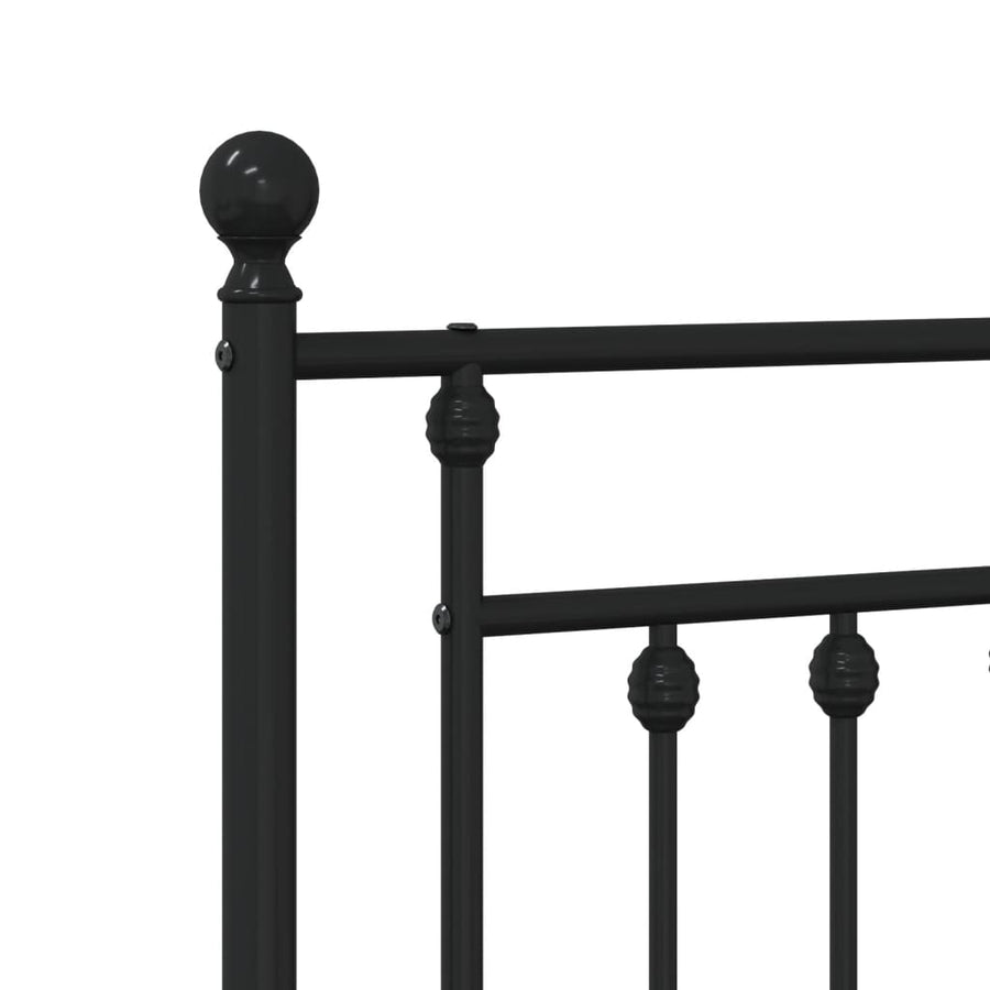Bedframe Metaal 107 x 203 cm Zwart met hoofdbord