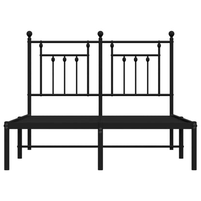 Bedframe Metaal 120 x 190 cm Zwart met hoofdbord