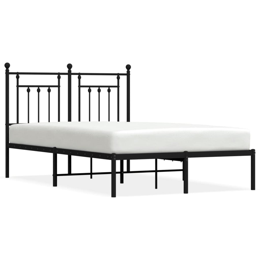 Bedframe Metaal 120 x 200 cm Zwart met hoofdbord