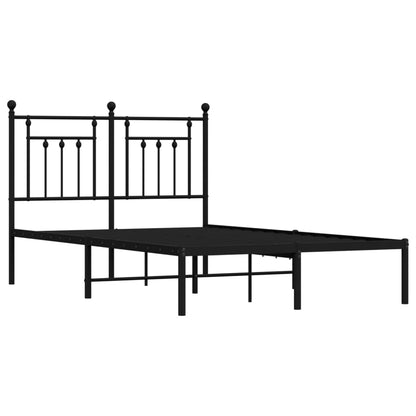 Bedframe Metaal 120 x 200 cm Zwart met hoofdbord