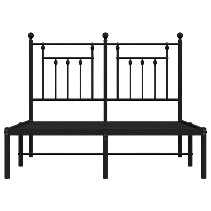 Bedframe Metaal 120 x 200 cm Zwart met hoofdbord