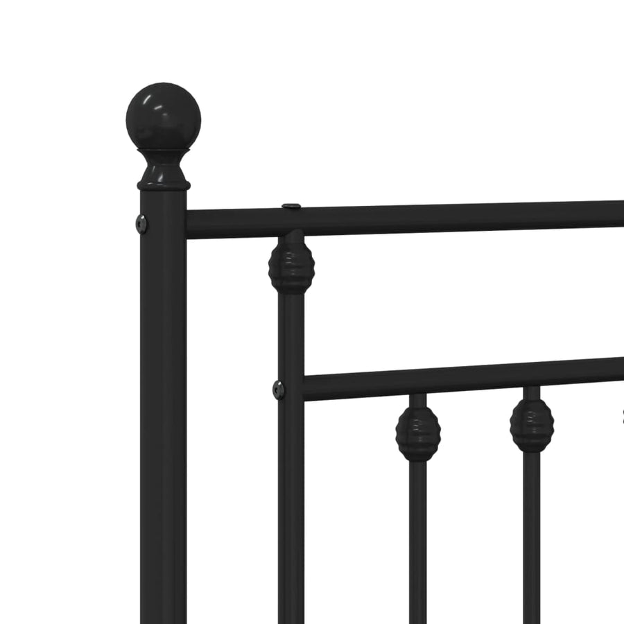 Bedframe Metaal 120 x 200 cm Zwart met hoofdbord