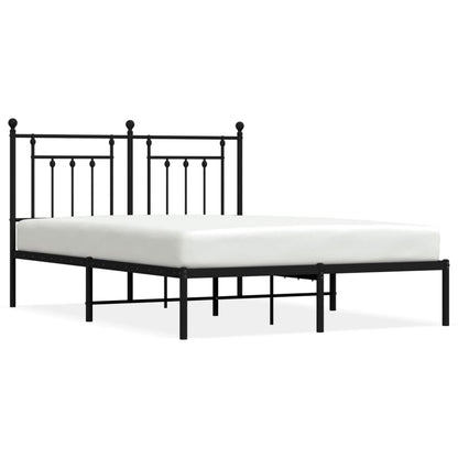 Bedframe Metaal 140 x 190 cm Zwart met hoofdbord