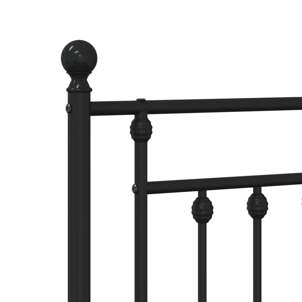 Bedframe Metaal 140 x 190 cm Zwart met hoofdbord