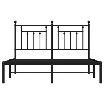 Bedframe Metaal 140 x 200 cm Zwart met hoofdbord