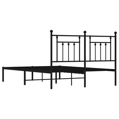 Bedframe Metaal 140 x 200 cm Zwart met hoofdbord