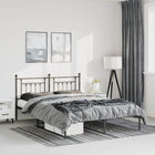 Metal bed frame with headboard black 150x200 cm