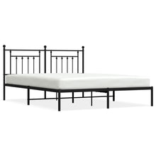Bedframe Metaal 160 x 200 cm Zwart met hoofdbord