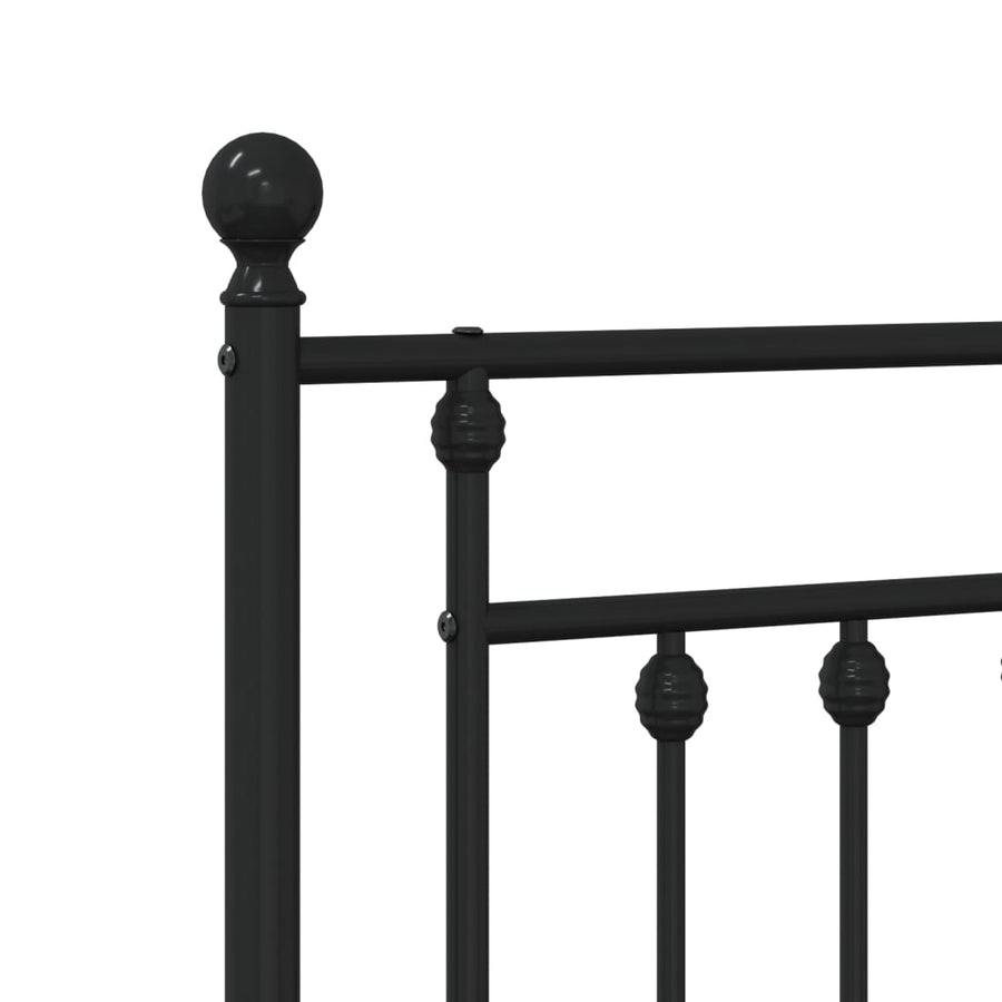 Bedframe Metaal 160 x 200 cm Zwart met hoofdbord