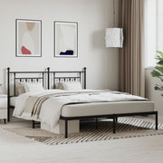 Bedframe metaal zwart 160x200 cm met hoofdbord