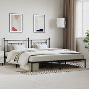 Bedframe metaal zwart 193x203 cm met hoofdbord