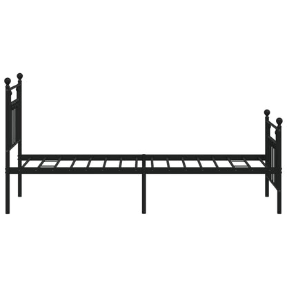 Bedframe Met Hoofd- En Voeteneinde Metaal 75 x 190 cm Zwart met hoofdbord & voetbord