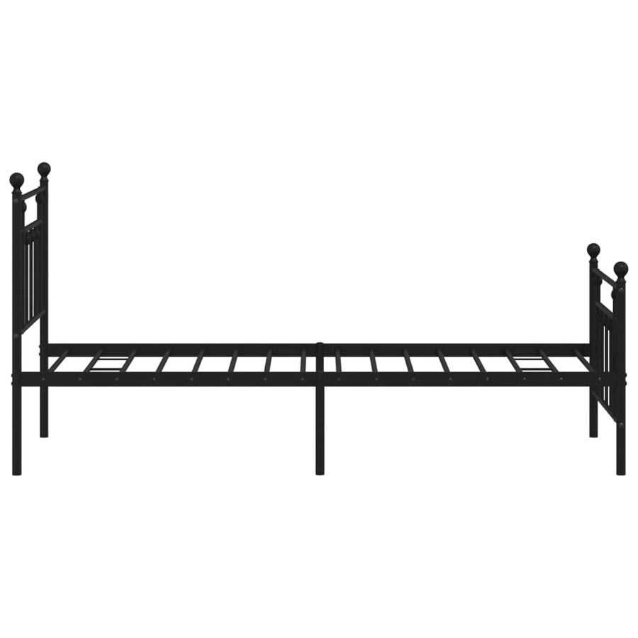 Bedframe Met Hoofd- En Voeteneinde Metaal 75 x 190 cm Zwart met hoofdbord & voetbord