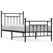 Bedframe Met Hoofd- En Voeteneinde Metaal 80 x 200 cm Zwart met hoofdbord & voetbord
