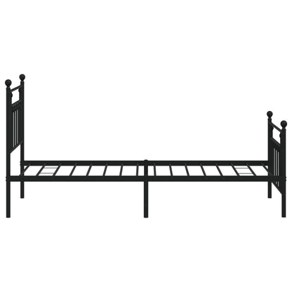Bedframe Met Hoofd- En Voeteneinde Metaal 80 x 200 cm Zwart met hoofdbord & voetbord
