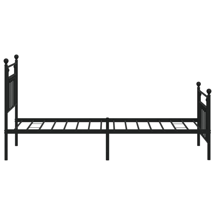 Bedframe Met Hoofd- En Voeteneinde Metaal 80 x 200 cm Zwart met hoofdbord & voetbord