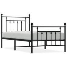 Bedframe Met Hoofd- En Voeteneinde Metaal 90 x 200 cm Zwart met hoofdbord & voetbord