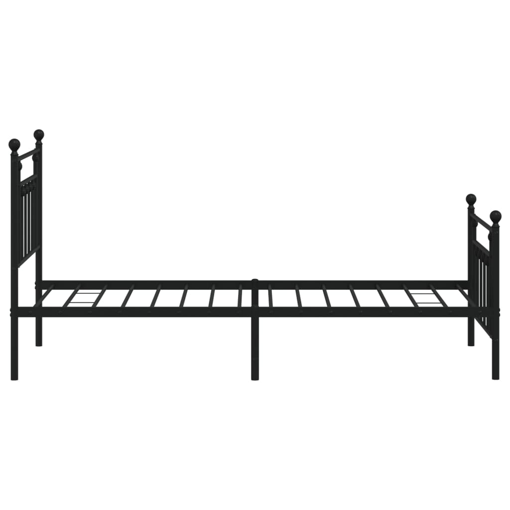 Bedframe Met Hoofd- En Voeteneinde Metaal 90 x 200 cm Zwart met hoofdbord & voetbord