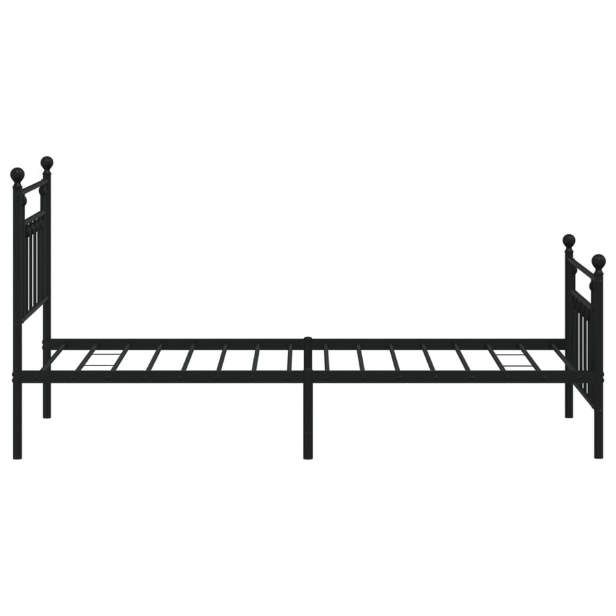Bedframe Met Hoofd- En Voeteneinde Metaal 90 x 200 cm Zwart met hoofdbord & voetbord