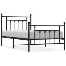 Bedframe Met Hoofd- En Voeteneinde Metaal 100 x 190 cm Zwart met hoofdbord & voetbord