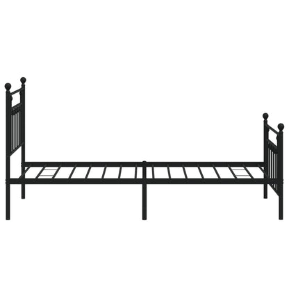 Bedframe Met Hoofd- En Voeteneinde Metaal 100 x 190 cm Zwart met hoofdbord & voetbord