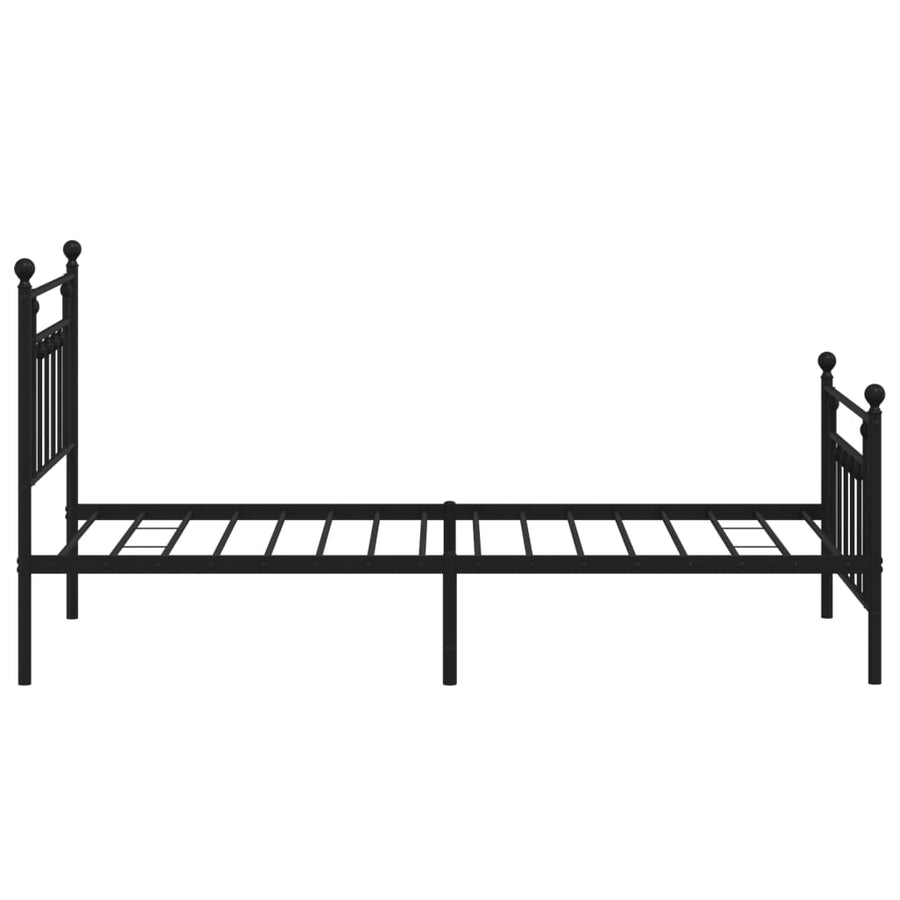 Bedframe Met Hoofd- En Voeteneinde Metaal 100 x 190 cm Zwart met hoofdbord & voetbord