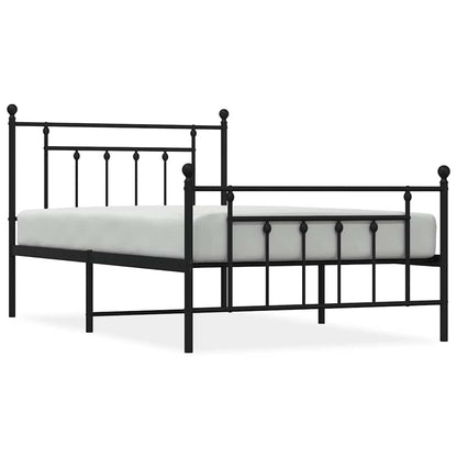 Bedframe met hoofd- en voeteneinde metaal zwart 100x200 cm