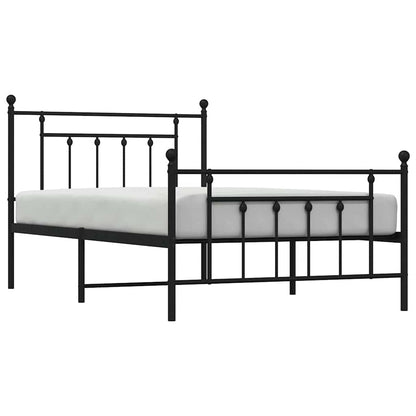Bedframe met hoofd- en voeteneinde metaal zwart 100x200 cm