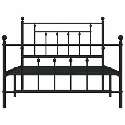 Bedframe met hoofd- en voeteneinde metaal zwart 100x200 cm